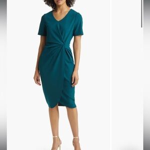 Tahari ASL crepe side knot dress
